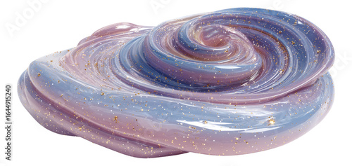 Swirling Colorful Slime on Isolated Transparent Background