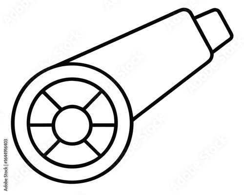 Vector Illustration of a Cannon Icon  A Simple Line Drawing of an Artillery Piece