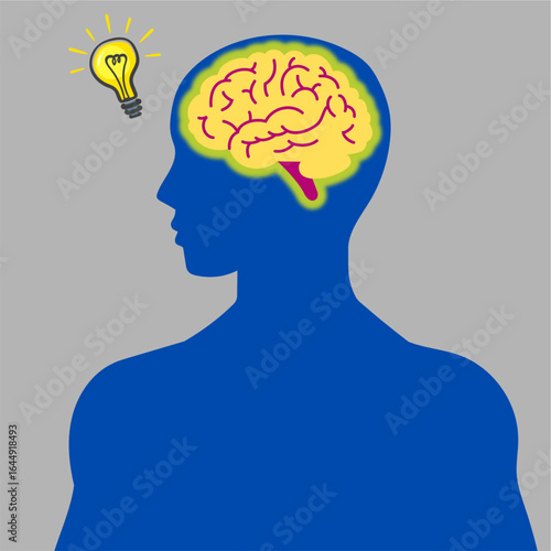 bright idea on brain intellectual plan creativity imagination concept.eps