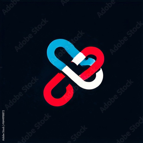 interlocking chain logo abstract connection concept