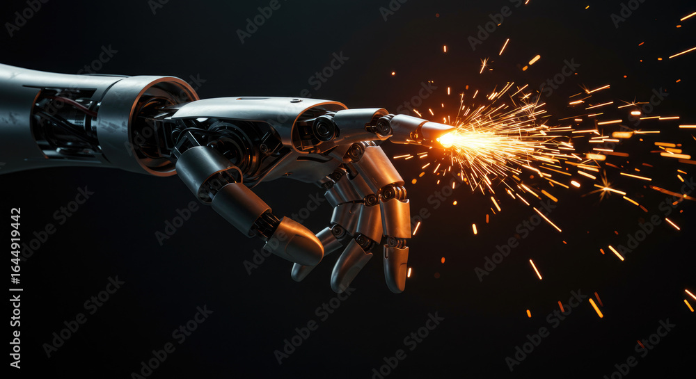 Fototapeta premium sparks from a rebort finger