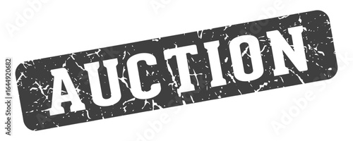 auction rectangular sign. auction stamp