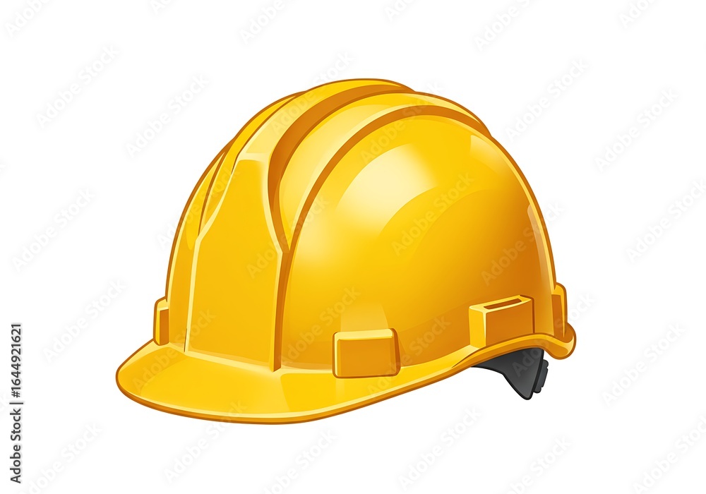 Fototapeta premium yellow helmet isolated on white