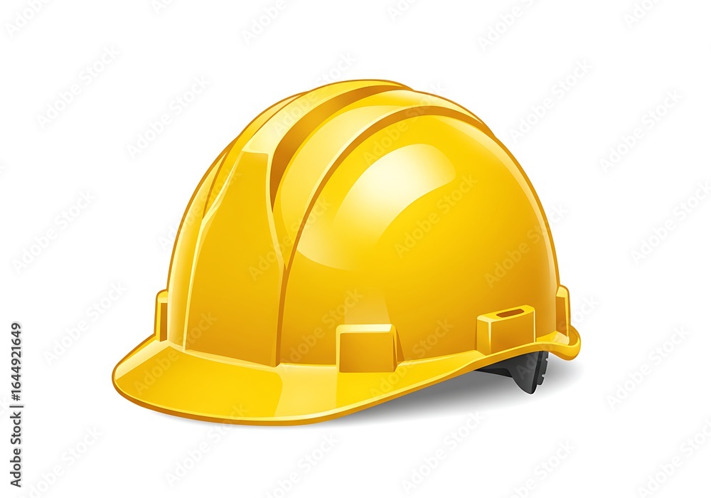 Fototapeta premium yellow helmet isolated on white
