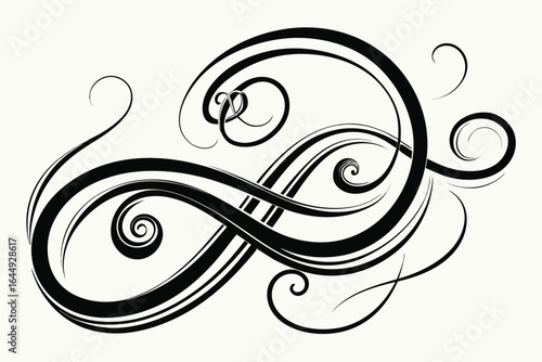 ink lines forming calligraphy swirls and loops  .eps