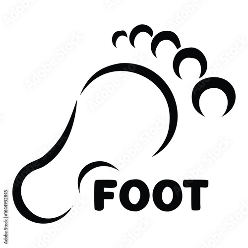 Minimalist Footprint Vector Icon for Podiatry and Footcare
