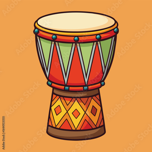 african tribal drum with patterns  .eps