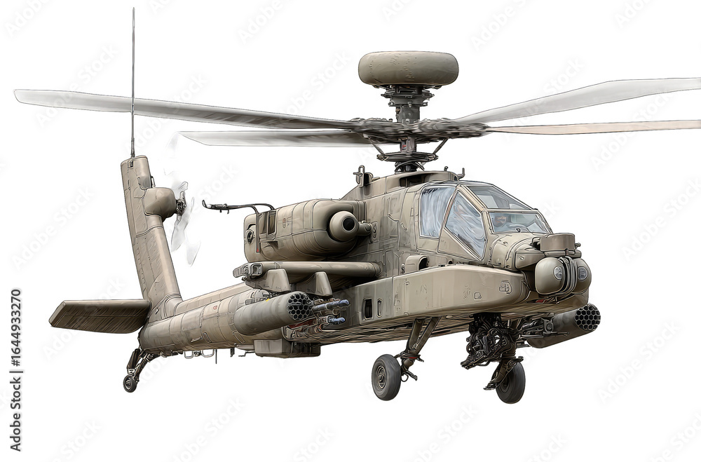 Fototapeta premium Military attack helicopter, side view (1)