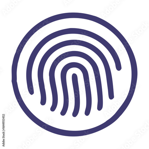 Fingerprint line art icon security biometrics minimalist vector design