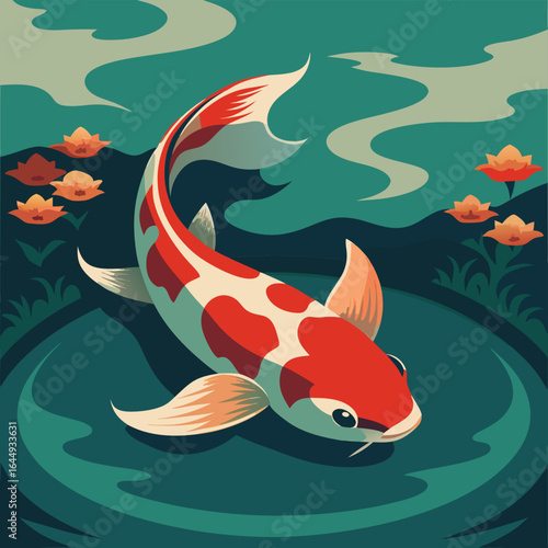 japanese koi fish swimming in pond   (2).eps