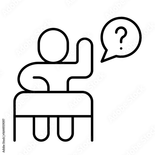 asking question icon with thin style