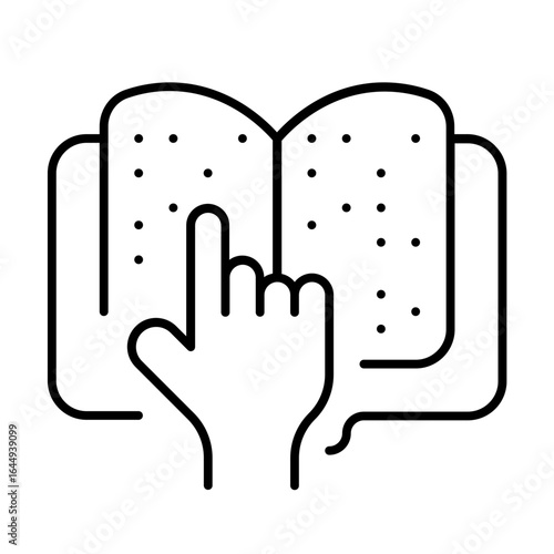 braille book icon with thin style