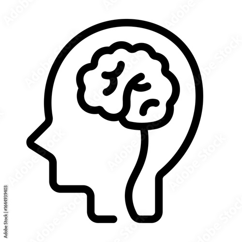 thinking icon with line style