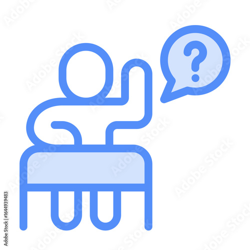 asking question icon with linear color style