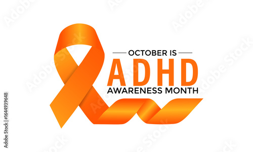 ADHD Awareness Month, observed every October, raises awareness about Attention-Deficit,Hyperactivity Disorder. A concept for healthcare and medicine. Banner poster, social media, flyer and background.