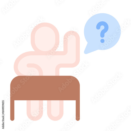 asking question icon with flat style