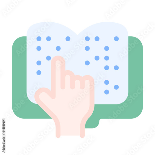 braille book icon with flat style