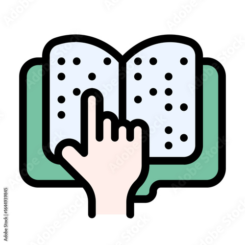 braille book icon with flat line style