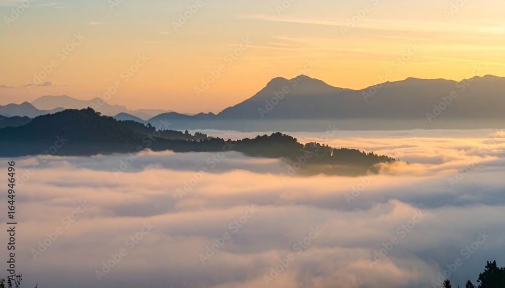 Fototapeta premium Mountains and Clouds at Sunrise