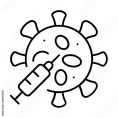 vaccination icon with thin style