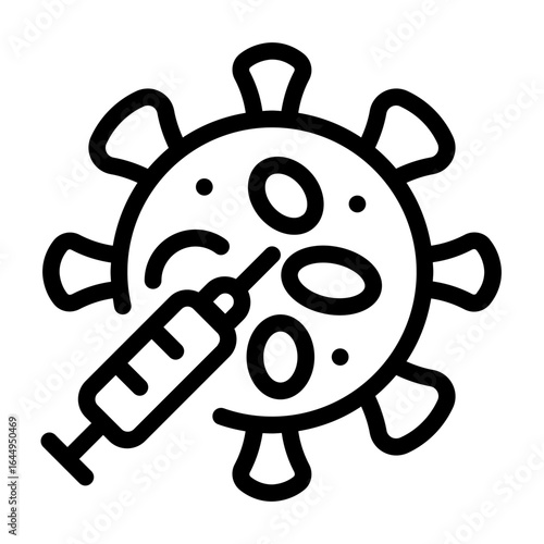 vaccination icon with line style