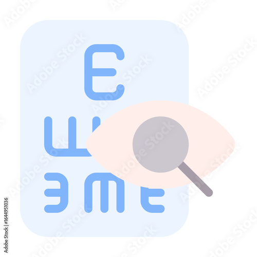 eye test icon with flat style