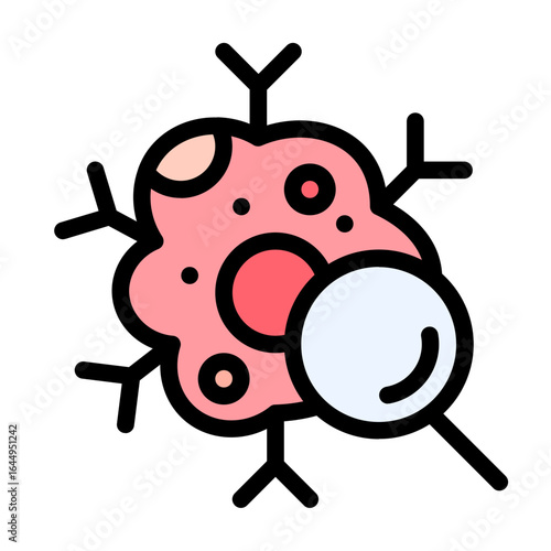 oncology icon with flat line style