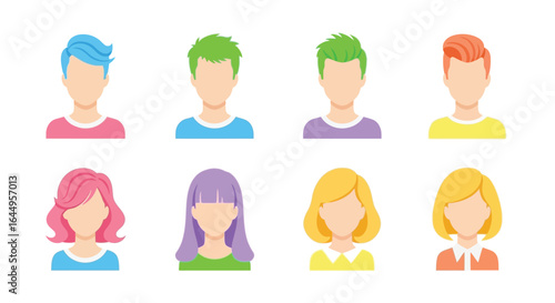 Collection of diverse avatar profile pictures on white background