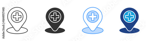 Hospital Icon Set Multiple Style Collection