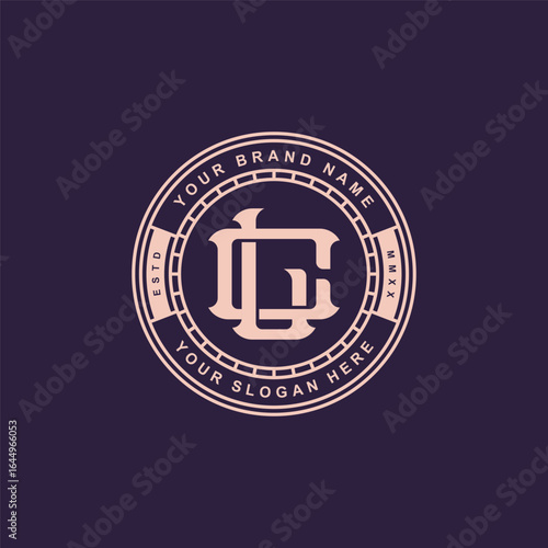Monogram letter cl or lc with interlock style, badge design for clothing brand, apparel, streetwear