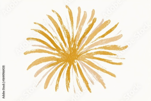 Abstract firework burst, warm gold and beige tones