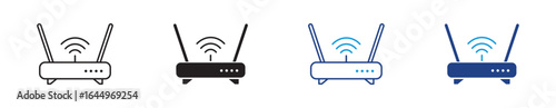 Wi fi router icon set for web and graphic design , vector illustration.