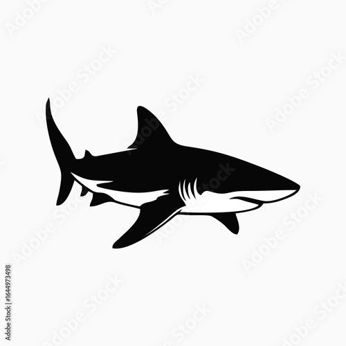 Hunting Shark Silhouette – Minimalist Fish Vector