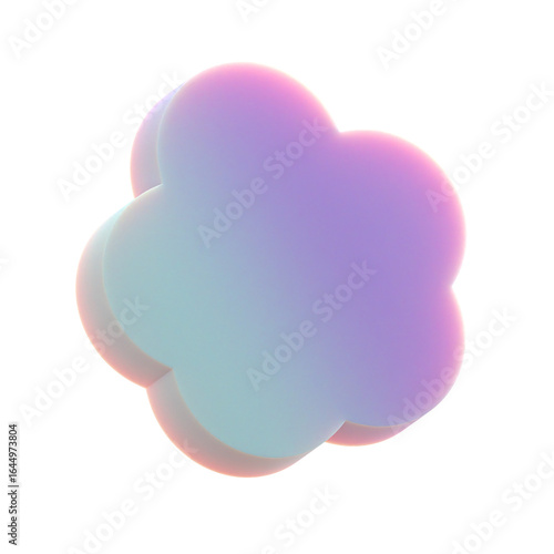 3d gradient geometric abstract Rounded Star shape for your design on an isolated background. 3d rendering icon