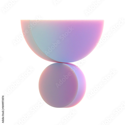 3d gradient geometric abstract Balanced circle shape for your design on an isolated background. 3d rendering icon
