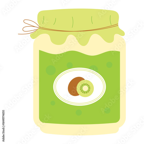 Kiwi Jam Jar Illustration