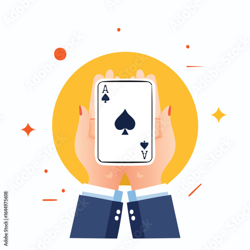Ace of Spades: Business Card Trick Illustration