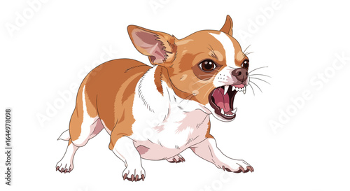 Angry chihuahua dog barking illustration vector art image
