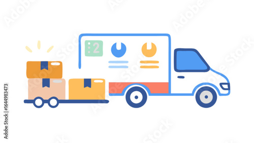 Delivery truck shipping logistics moving company freight service transportation and cargo industry solutions