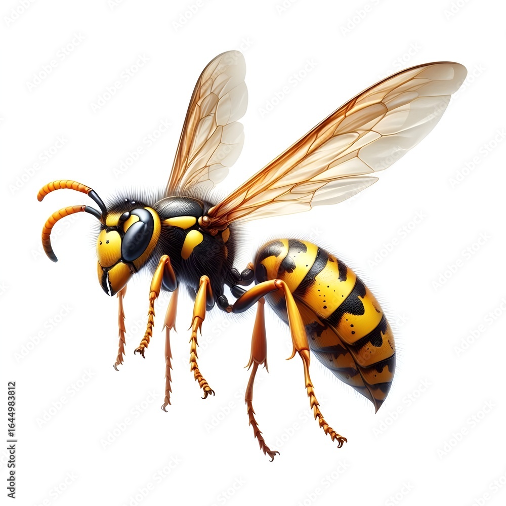 Fototapeta premium wasp isolated on white background