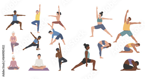 Diverse Community: Unity, Family, and Wellness Vector Art