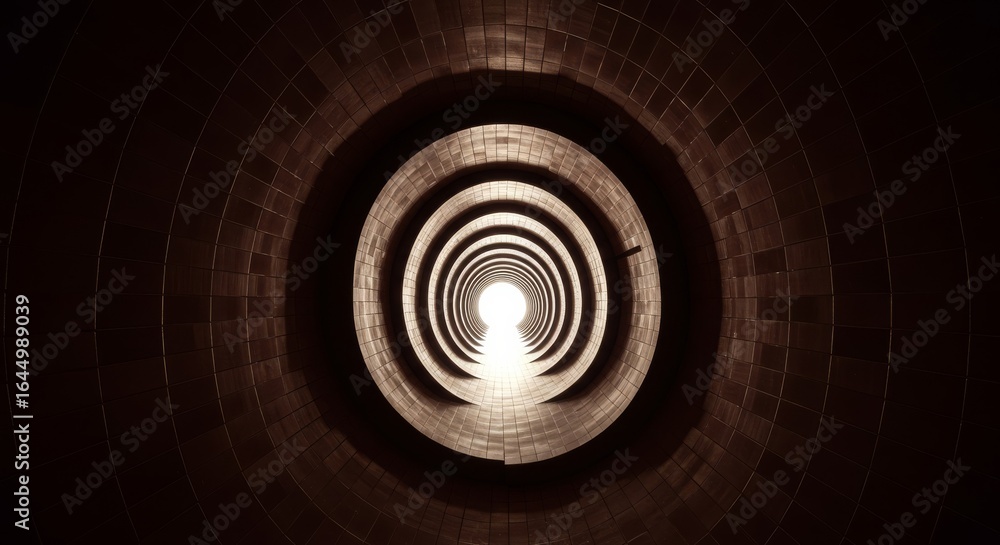 Fototapeta premium Spiral Tunnel to Light
