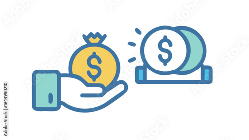 Finance money investment wealth income savings currency fund financial freedom hand coins cash bag