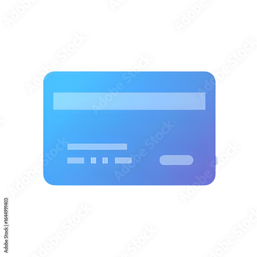  minimalist and modern blue gradient credit card icon. Perfect for representing online payments, digital wallets, e-commerce, banking, and financial technology concepts