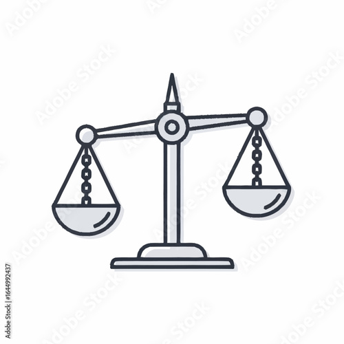 Balanced scale illustration Neutral color palette