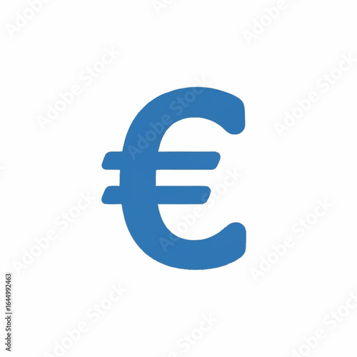 Blue euro symbol with three horizontal lines