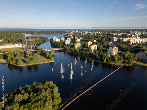 summer morning scenery in Oulu, Finland