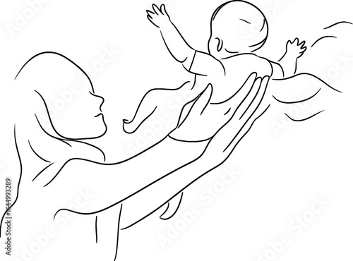 The modern theme of continuous one-line drawing depicts a helping hand, symbolizing an act of kindness where a person assists their friend
