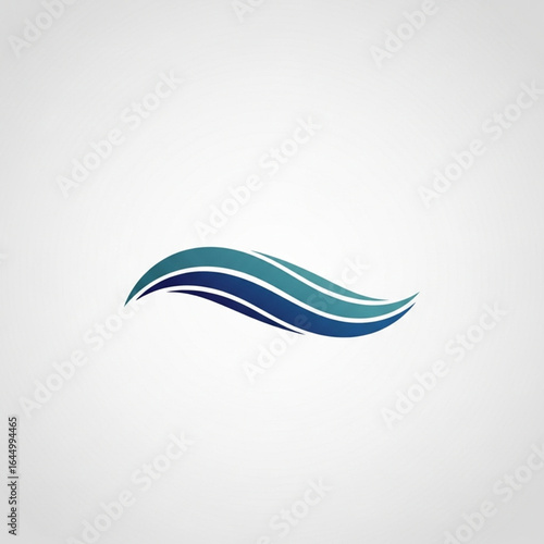 Abstract graphic design of stylized water waves, a logo or icon.
