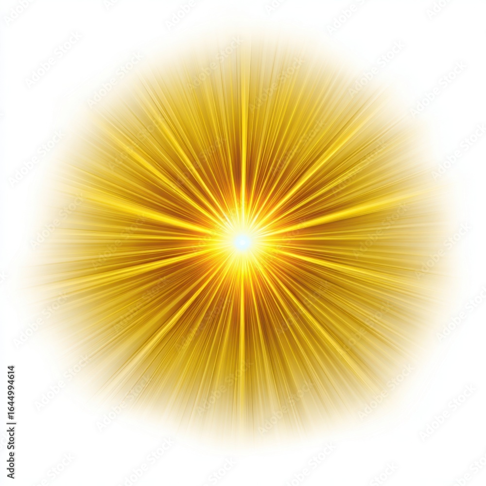 Obraz premium Golden light burst with radiating lines yellow bright